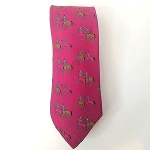 Hermes 100% Silk Red Necktie Nieman Marcus